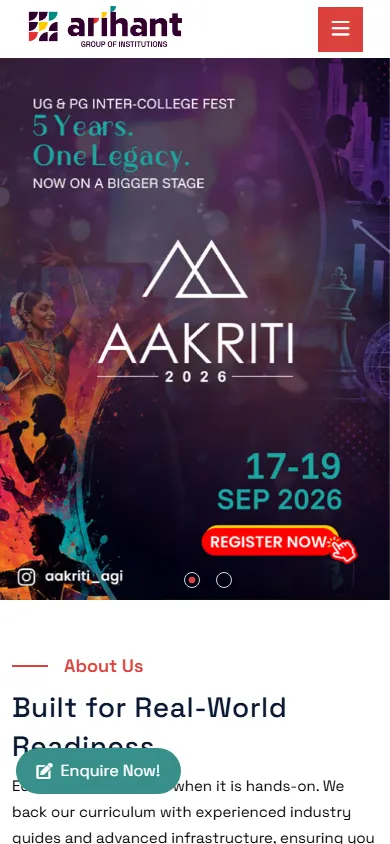Arihant Group of Institutions | Leading Educational Institution in Bangalore Mobile