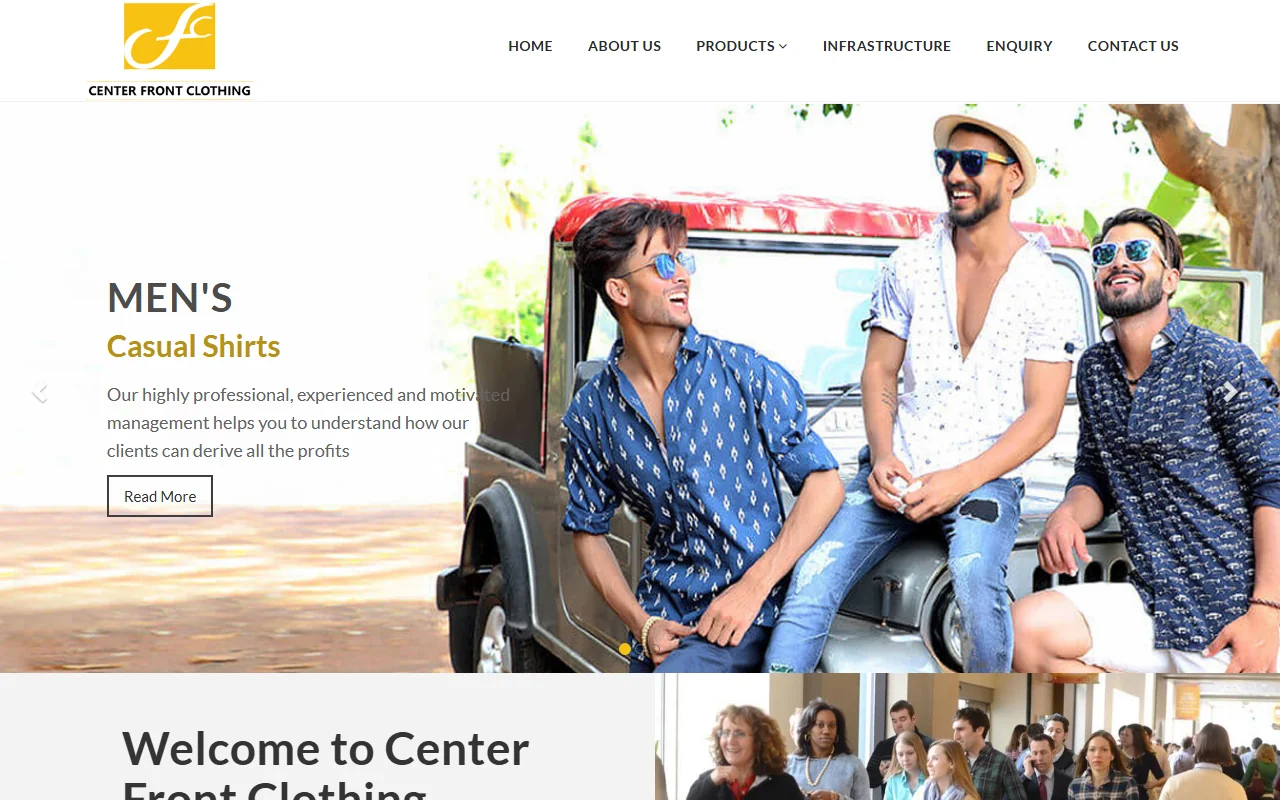 Center Front Clothing live screenshot