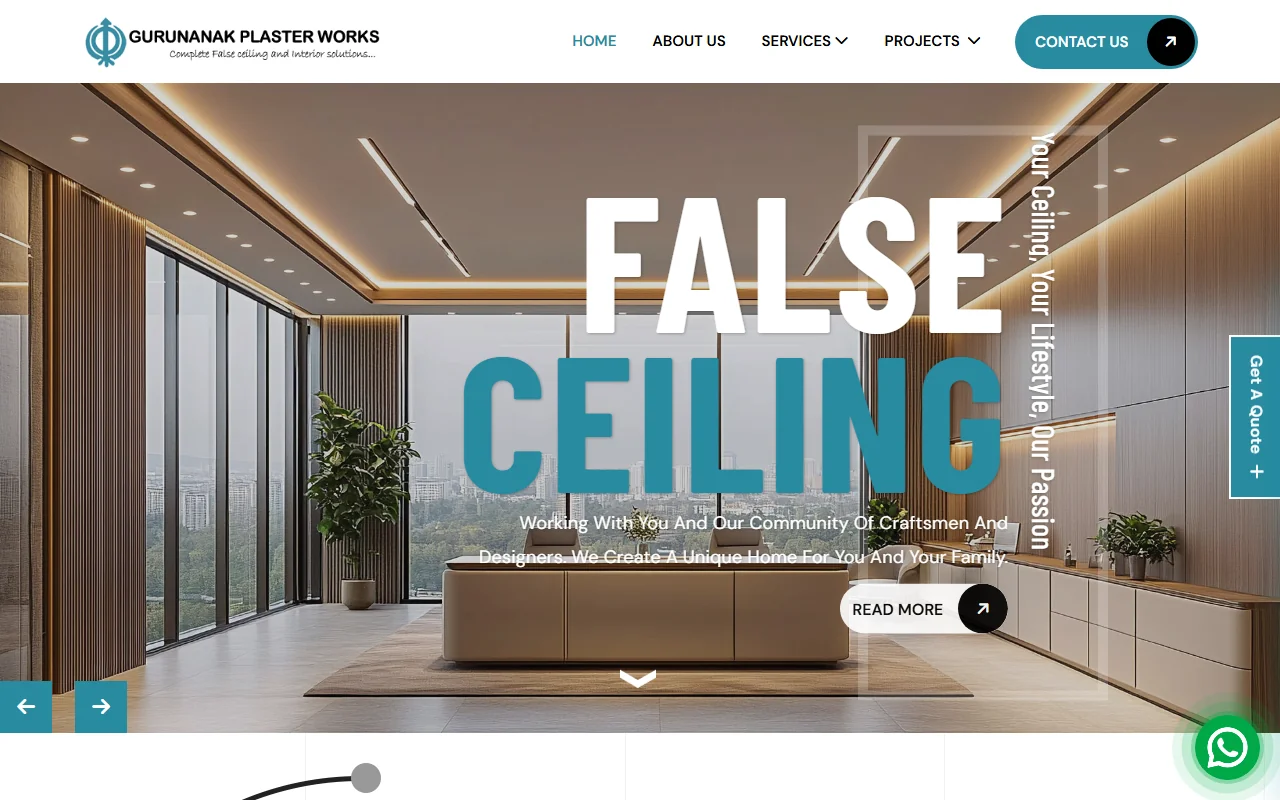 False Ceiling Contractors in Bangalore | Gurunanak Plaster Works
