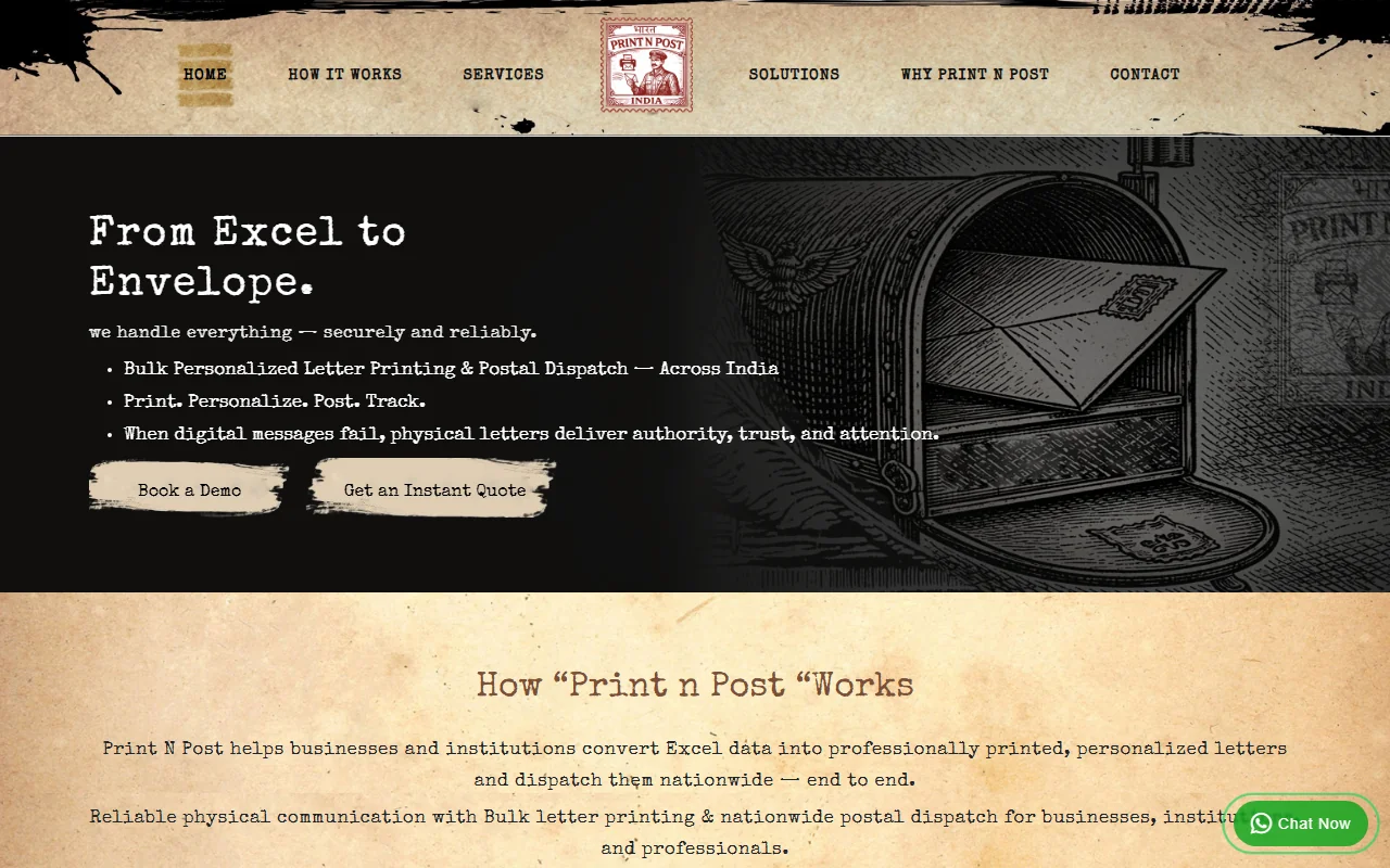 Print N Post | Bulk Letter Printing & Dispatch