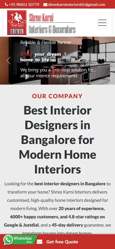 Best Interior Designers in Bangalore | End to End Home Interior Mobile